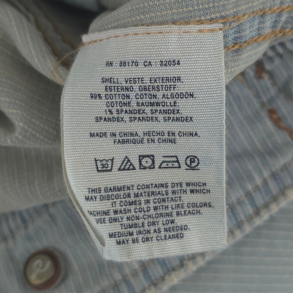 Pilcro Letterpress Button Jean Trucker Denim Jacket Womens L - Picture 12 of 12